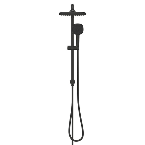 Grohe Tempesta 250 Cube Douchesysteem - zonder kraan - hoofddouche - 25cm - vierkante handdouche - 3 straalsoorten - met omstel - matte black (mat zwart) SW1077313