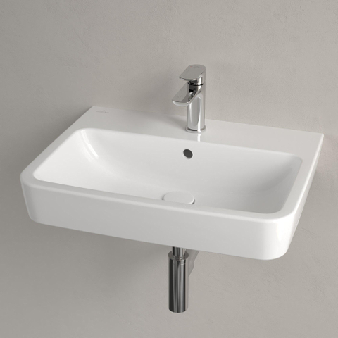 Villeroy & Boch O.novo wastafel onderzijde - geslepen - 60x46cm m.1 kraangat CeramicPlus - White Alpine (glans wit) SW448442