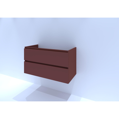 H&R Badmeubelen Infinity Wastafelonderkast - 100x44.8x55cm - 2 lades - greeploos - terra mat SW872598