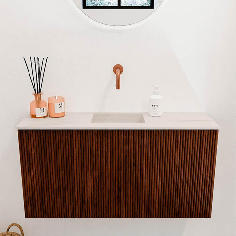 Mondiaz JOYA-DLUX 80cm toiletmeubel - kleur Ruby - Wastafel FAYE positie Midden Zonder kraangat kleur Meli. SW1425362