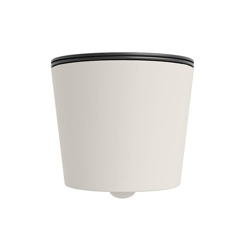 Mondiaz LAVIE hangtoilet – spoelrandloos – 36 x 53 cm – met softclose zitting – Linen (offwhite), zitting Dark grey (grijs) SW1208603