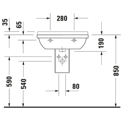 Duravit Starck 3 Wastafel - 60x45cm - wit 0312541