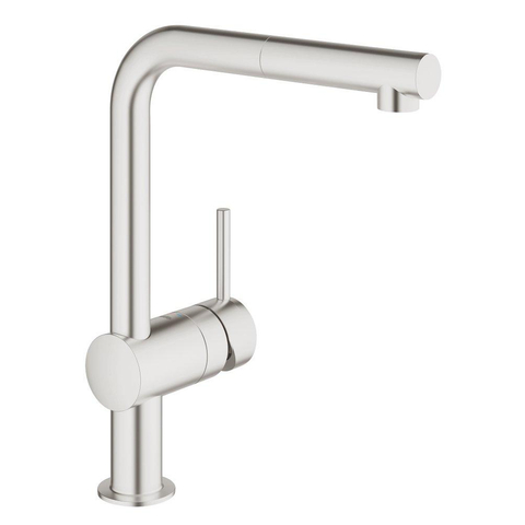 Grohe Minta Keukenkraan - hoog - uittrekbare l uitloop - Brushed Supersteel (RVS) 0442463