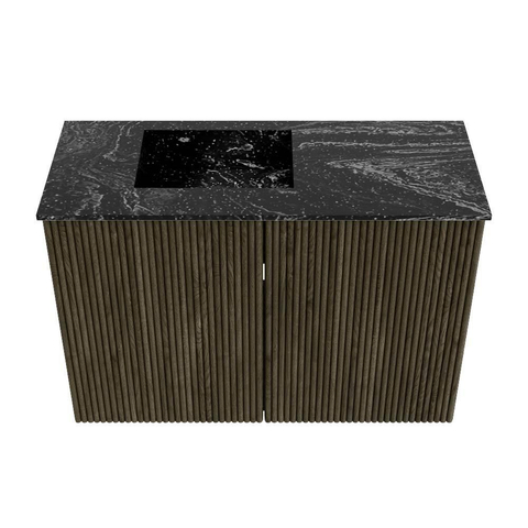 Mondiaz JOYA-DLUX 60cm meuble de toilette - couleur Shadow - Vasque FAYE position Gauche Sans trou de robinet couleur Lava SW1422806