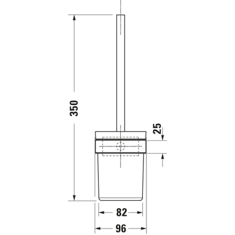 Duravit Karree Closetborstelgarnituur - met matglas wandmodel - hoogglans chroom SW55122