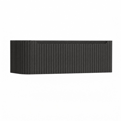 H&R Badmeubelen Juice Wastafelonderkast - 120x45x40cm - linkerhoek afgerond - 3D-front - 1 lade - geïntegreerde greep - basalt SW1259949