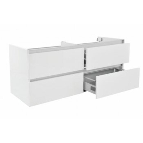 Wiesbaden Vision Onderkast - met 4 laden - 2 uitsparingen - 120x46cm - glans wit SW95810
