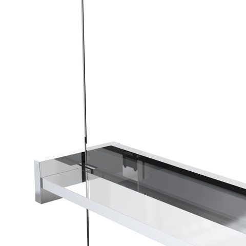 Fortifura Galeria handdoekrek - voor inloopdouche - wandmontage / klemt op het - glas - 140cm - inkortbaar - hoogglans chroom SW1212763