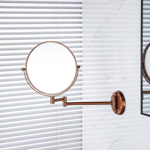 Fortifura Calvi make-up spiegel - 20cm - rond - PVD - geborsteld koper SW1126041