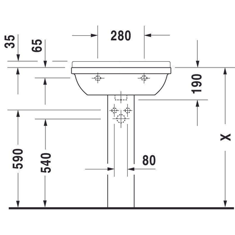 Duravit Starck 3 Wastafel - 60x45cm - wit 0312541