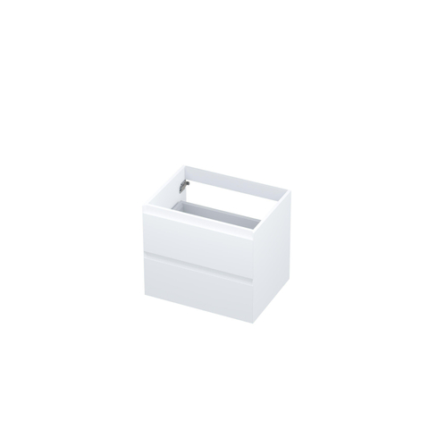 INK Wastafelonderkast - 60x45x52cm - 2 lades - greeploos - MDF lak - Mat wit SB1240400