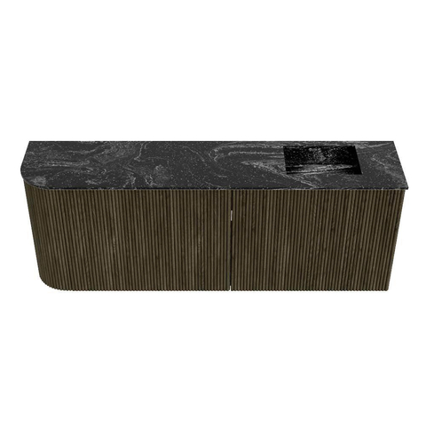 Mondiaz JOYA-DLUX 111.6cm toiletmeubel - ronding links kleur Shadow - Wastafel FAYE positie Rechts 1 kraangat kleur Lava. SW1422900