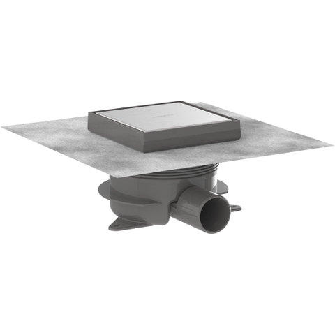 Hansgrohe RainDrain Spot Plus - 15x15cm - réglable en hauteur - cadre carrelable - brushed stainless steel SW1590446