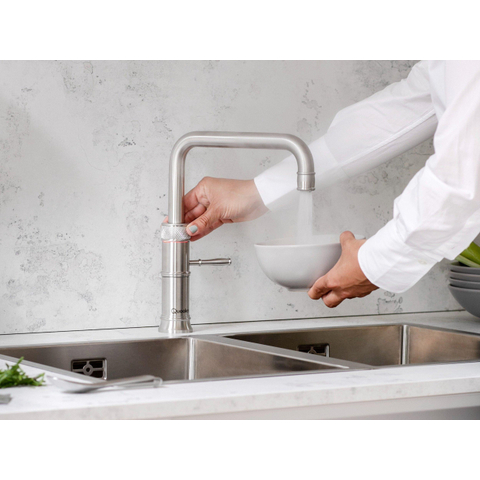 Quooker Classic Fusion Square kokendwaterkraan - draaibare uitloop - Combi reservoir - Warm / kokend water - RVS SW299647