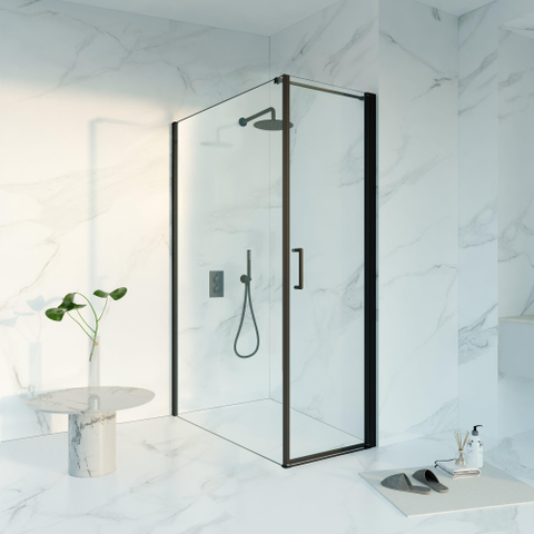 Fortifura Galeria Douchecabine - 60x140x200 - Profiel veiligheidsglas - antikalk - mat zwart SW1444103