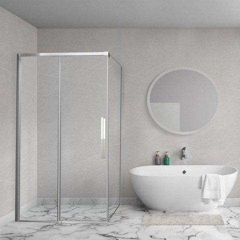 Aqua Vista Lokla Cuadra paroi latérale - 30x200cm - pour cabine - 8mm - verre clair - chromé SW1413250
