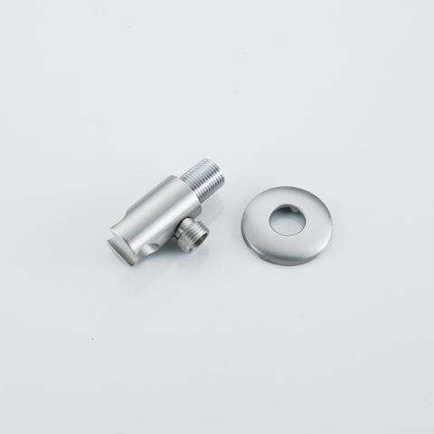 Fortifura Calvi Coude pour flexible de douche avec rosace ronde Inox brossé SW542645