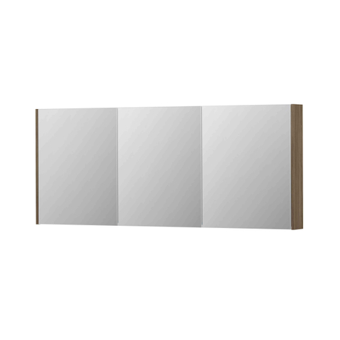 INK SPK2 spiegelkast – 180x74x14 cm – 3 deuren, dubbelzijdige spiegeldeuren – Zuiver Eiken mat SW440328