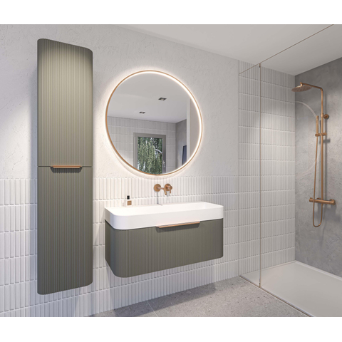 INK SP33 Spiegel - 120x120cm - rond - directe en indirecte LED - dimbaar - geborsteld mat koper OUTLETSTORE STORE44707