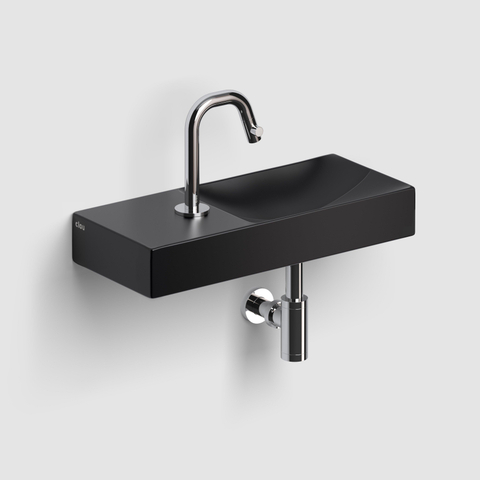 Clou Vale Lave-main 45cm avec trou pour robinet à gauche Céramique Noir mat SW451472