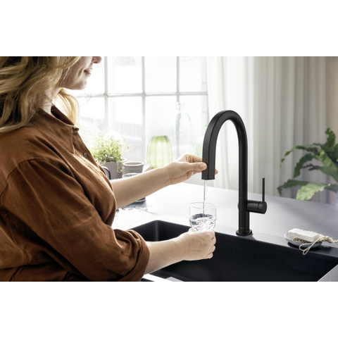 Hansgrohe Aqittura M91 Filter systeem - 210 uittrekbare uitl - 1jet - sbox starter set - mat zwart SW918606