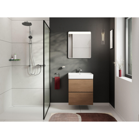 Hansgrohe Xilesa E meubelset 2la 580x470 met Xanuia wastafel 600 Cashmere Oak SW1567301