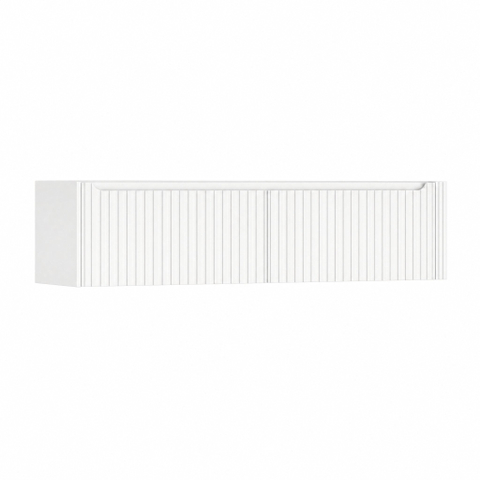 H&R Badmeubelen Juice Wastafelonderkast - 180x45x40cm - rechterhoek afgerond - 3D-front - 2 lades - geïntegreerde greep - wit mat SW1260353