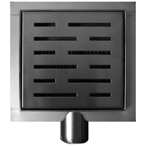 Wiesbaden 3e génération bonde de douche avec bride et sortie latérale 15 x 15 cm inox SW20693