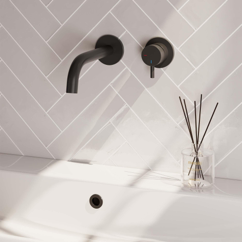 Brauer Black Edition Mitigeur lavabo encastrable économiseur d'énergie Noir mat SW385397
