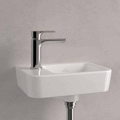 Villeroy & Boch O.novo fontein - 36x25cm - 1 kraangat links - zonder overloop - White Alpine (glans wit) SW448501