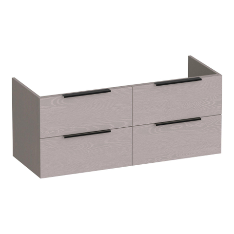BRAUER Elevate meuble sous-lavabo 120 sans poignées rapportées 4 tiroirs à fermeture en douceur et 2 découpes pour siphon - Timber Greige SW1200109