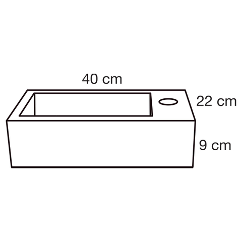 Differnz Hura lave-mains - 40x22x9cm - 1 trou robinet - sans bonde - blanc SW1236902