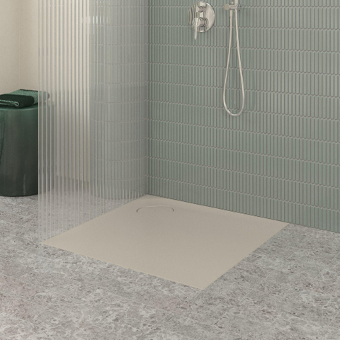 Villeroy & Boch Ecora douchebak - 80x80x3.5cm - hoekafvoer - almond (beige) SW1558976