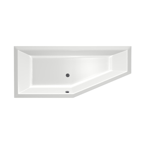 Xenz Society Baignoire d'angle - 170x75x48 - bonde au milieu - gauche - compact - acrylique - blanc SW102918