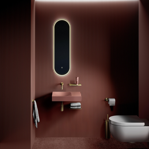 Clou Look at Me miroir 90x28cm éclairage à LED Ovale bord satiné Verre SW636637