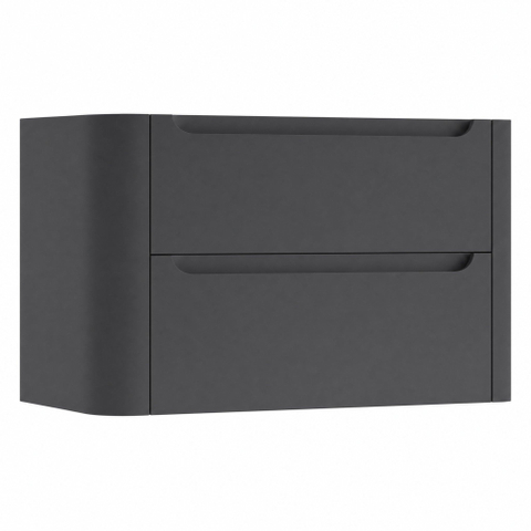 H&R Badmeubelen Juice Meuble sous lavabo - 100x45x50cm - coins arrondis - 2 tiroirs - poignée intégrée - anthracite mat SW1489516