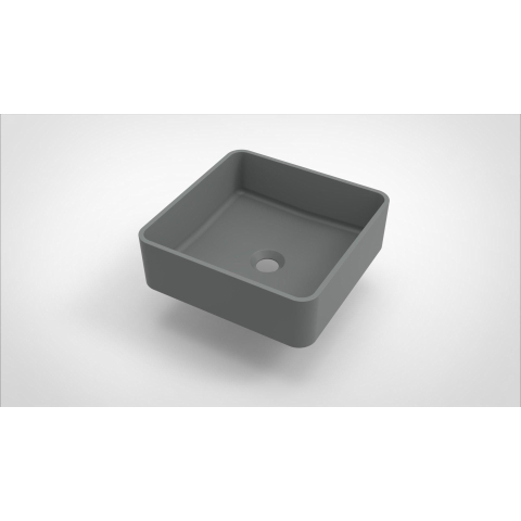 Arcqua Case waskom - 37x37cm - Vierkant - Cast marble Grijs Mat SHOWROOMMODEL SHOW27080