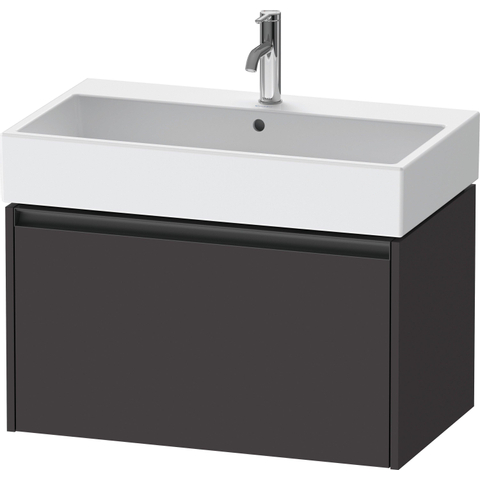 Duravit Ketho.2 Wastafelonderbouwkast - met 1 lade - 78.4x46x44cm - met greep antraciet - grafiet supermat SW772962