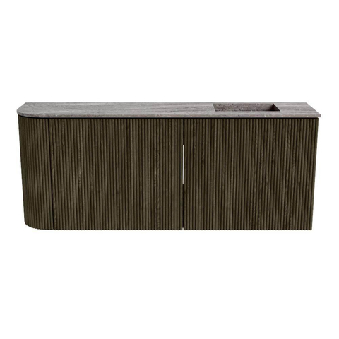 Mondiaz JOYA-DLUX 101.6cm toiletmeubel - ronding links kleur Shadow - Wastafel FAYE positie Rechts Zonder kraangat kleur Oza. SW1425082