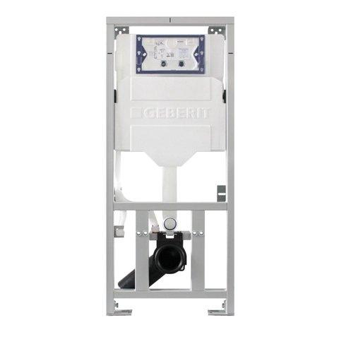 QeramiQ Dely Swirl Ensemble WC- 36.3x51.7cm - Réservoir encastré Geberit UP320 - Abattant 35mm - Plaque de commande en inox- Boutons ronds - Blanc brillant SW1138659