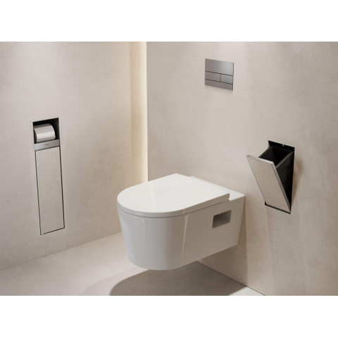 Hansgrohe XtraStoris Rock Poubelle - 30x15x14cm - porte carrelable - brushed stainless steel SW1590302