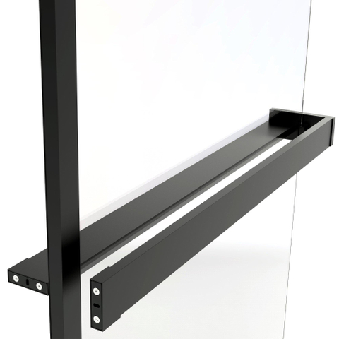 Fortifura Galeria handdoekrek voor inloopdouche - klemmen - 140cm - inkortbaar - mat zwart SW1212769