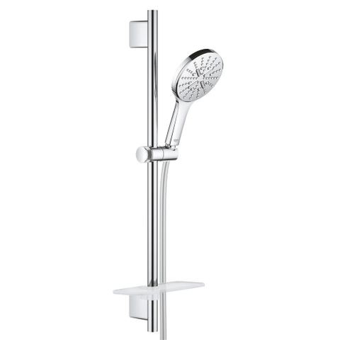 Grohe Rainshower SmartActive 130 Glijstangset - 60cm - ronde handdouche - 3 straalsoorten - gladde doucheslang - met zeepschaal - chroom SW472427