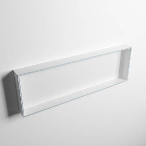 Mondiaz Easy nis 29.5x89.5x8cm voor Inbouw/opbouw 1 open vak Solid surface Talc/Clay SW643694