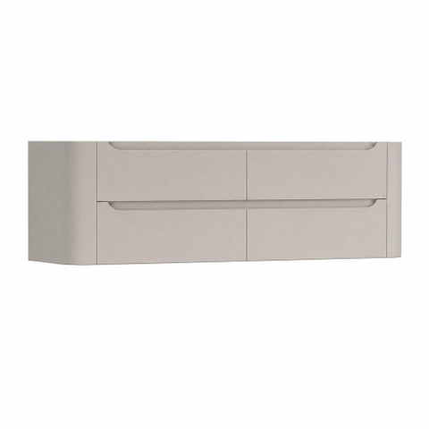 H&R Badmeubelen Juice Meuble sous vasque - 140x45x50cm - coins arrondis - 4 tiroirs - poignée intégrée - beige mat SW1490098