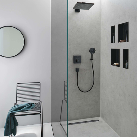 Hansgrohe RainDrain Flex Douchegoot - 100cm - inkortbaar - wandmontage - mat zwart SW1590393