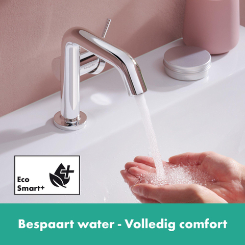 Hansgrohe Tecturis s 1 greeps wastafelkraan - 110 Fine - coolstart - met PushOpen - waste set - hoogglans chroom SW918626