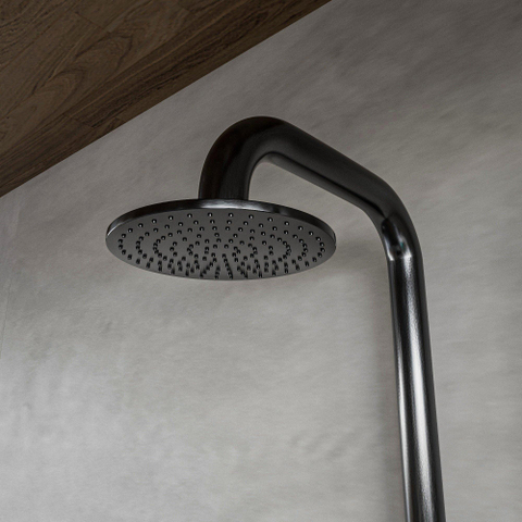 Fortifura Outdoor Deluxe Vrijstaande Buitendouche - RVS - 316 - handdouche - regendouche - PVD - geborsteld gunmetal (antraciet) SW996258