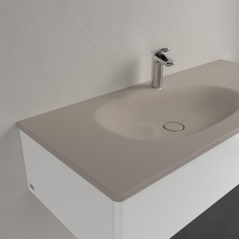 Villeroy & Boch Antao meubelwastafel - 120x50cm - 1 kraangat - met overloop CeramicPlus - mat almond (beige) SW957918