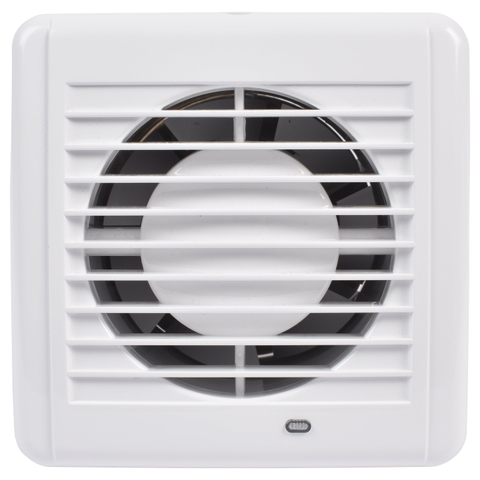 Sanivesk Standaard Ventilateur - Ø10 - Silencieux - Minuterie - Sur interrupteur (lumière) - Carré - Blanc SW1212658